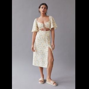 Brand New, lace up midi dress